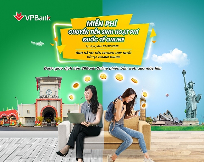VPBank miễn phí chuyển tiền sinh hoạt quốc tế cho du học sinh trên ứng dụng VPBank Online