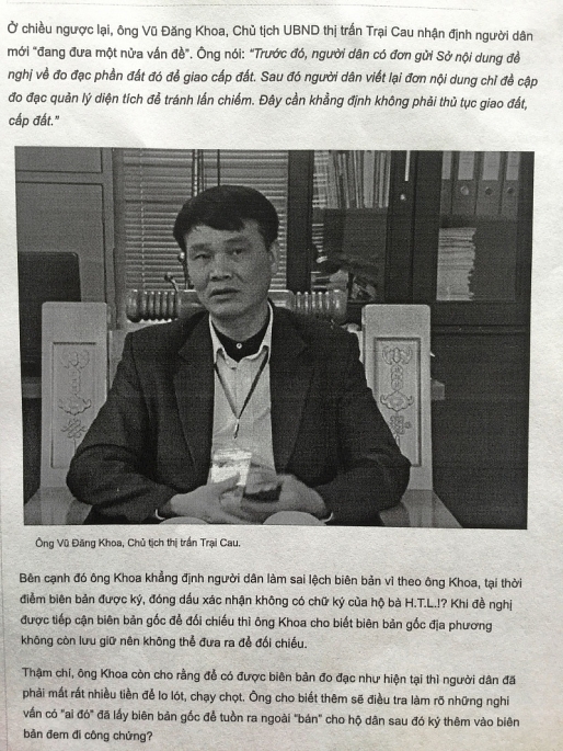 Thái Nguyên: Có hay không vụ mua bán tài liệu nhà nước giá trị ở thị trấn Trại Cau?